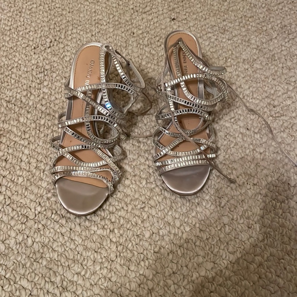 Silver Lace Up Gianni Binni Heels